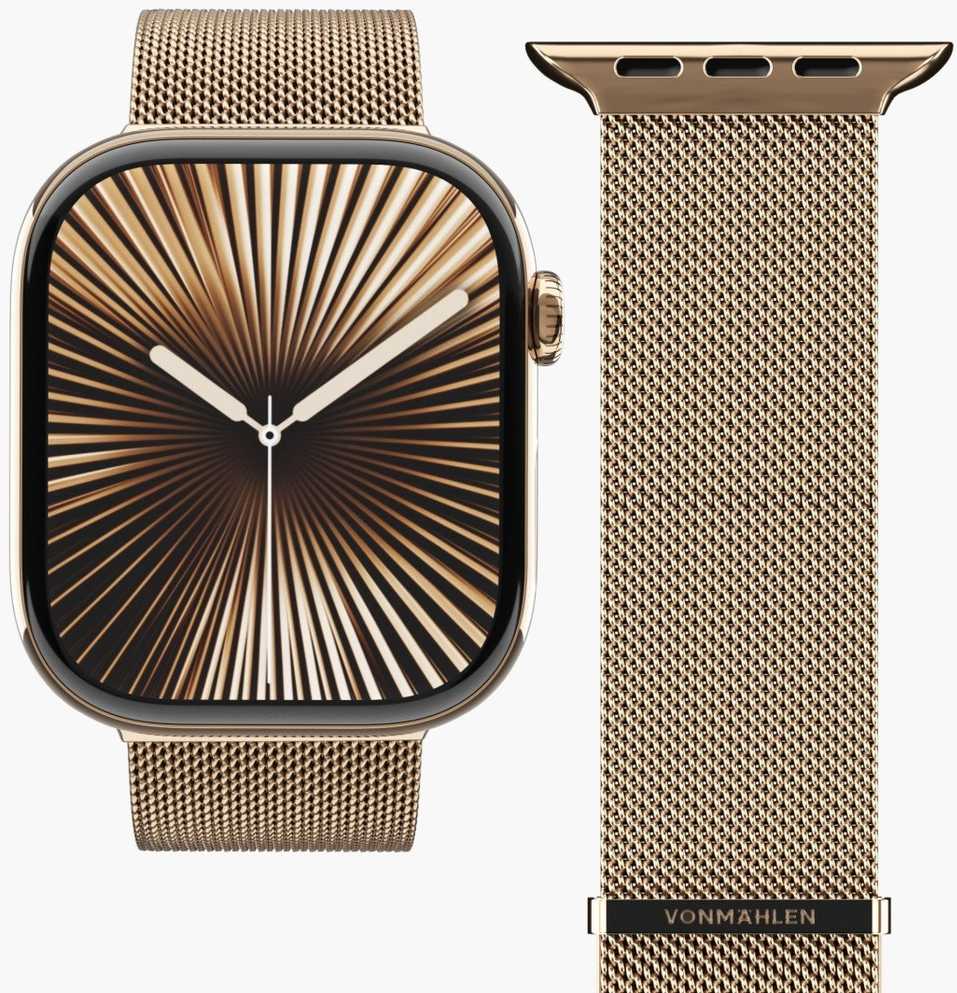 Vonmählen Milanese kilpa 2 42 | 44 | 45 | 49 mm vieno dydžio – saulėlydžio aukso spalva