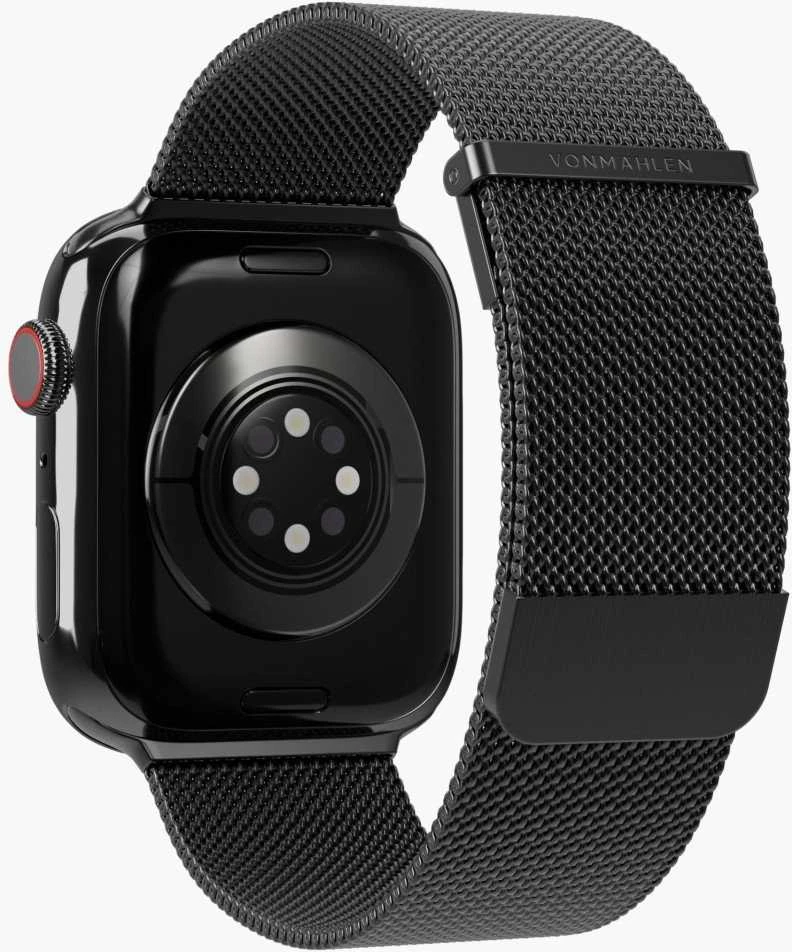 VONMHLEN Vonmählen Milanese Loop 2, Strap, Išmanusis laikrodis, Juodas, Apple, Apple Watch 44 | 45 | 46 | 49 mm, Nerūdijantis plienas