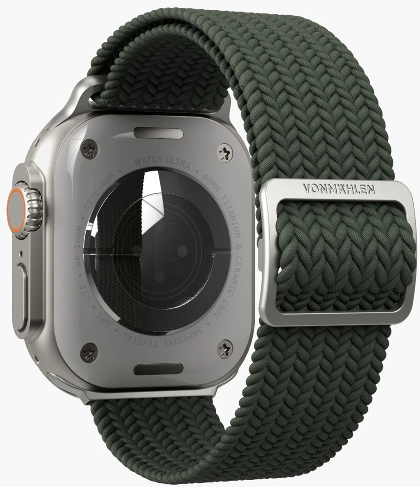VONMHLEN Vonmählen Woven Loop, Strap, Išmanusis laikrodis, Olive, Apple, Apple Watch 44 | 45 | 46 | 49 mm, Nylon