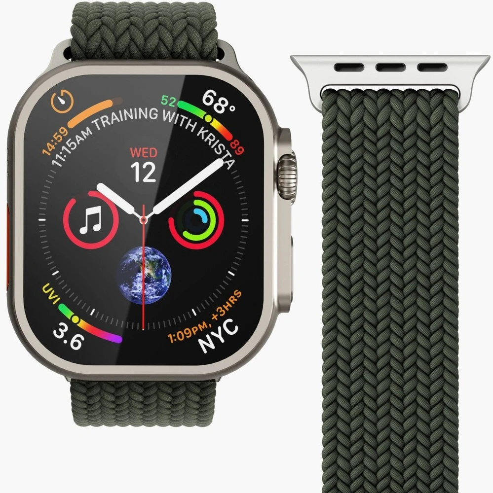 VONMHLEN Vonmählen Woven Loop, Strap, Išmanusis laikrodis, Olive, Apple, Apple Watch 44 | 45 | 46 | 49 mm, Nylon