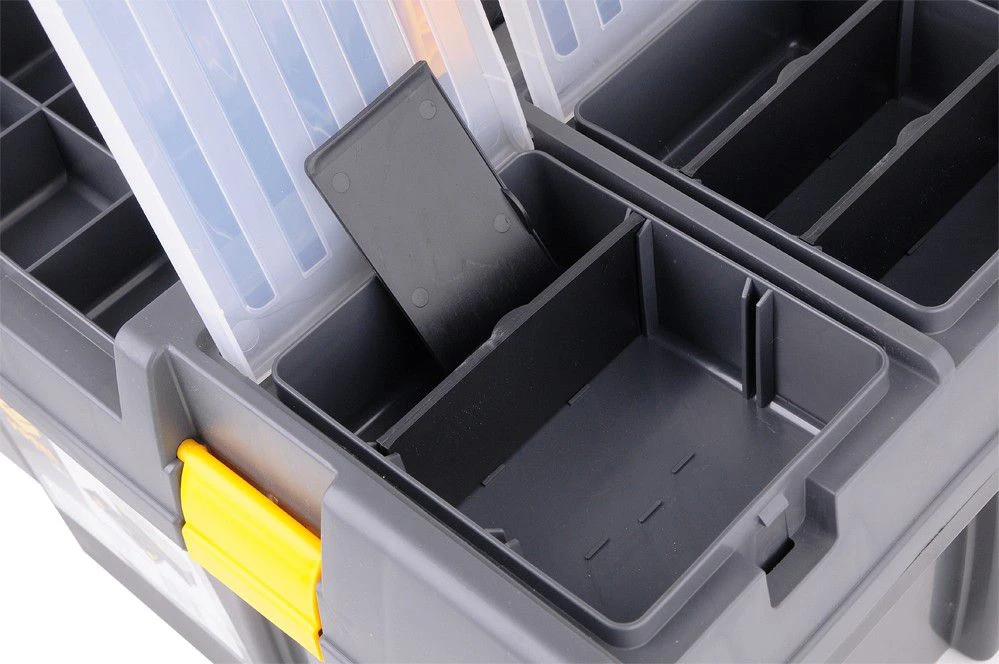 Vorel Plastikinė įrankių dėžė 26", su nuimamu dėklu, PVC įrankių dėžė, įrankių dėžė-organaizeris, įrankių laikymo dėžė