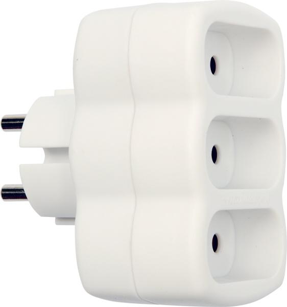 Skirstytuvas 3 plokšti lizdai AC 230V 2.5A - Vorel 72401 - baltas