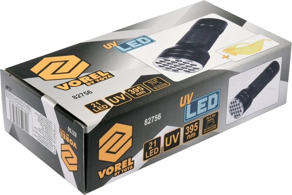 Vorel Toya Sa Poland UV žibintuvėlis ir akiniai kondicionavimo sistemos nuotėkio aptikimui | UV 21 LED (82756)
