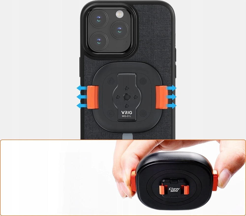VRIG Laikiklis „Claw Mini“ sistemai su 1/4'' sriegiu telefonui / išmaniajam telefonui / Mg-01l