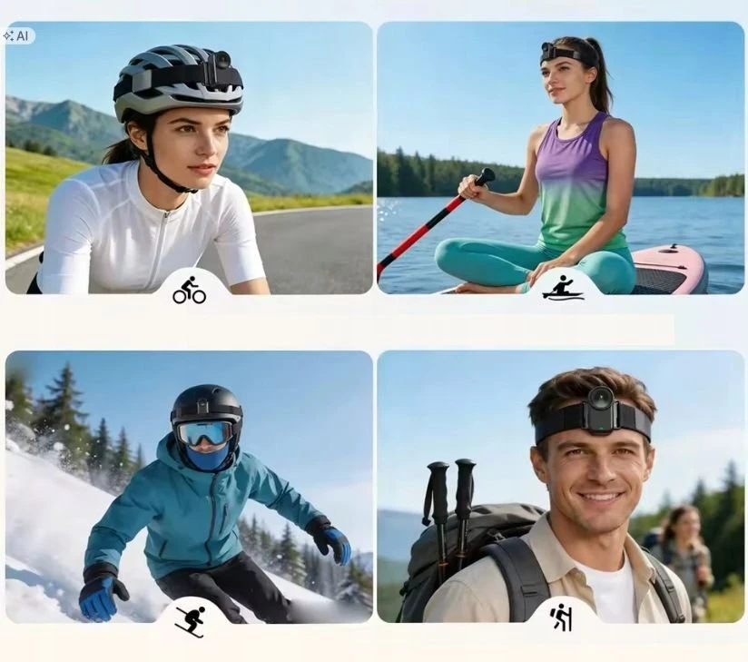 VRIG Juosta su laikikliu galvai, šalmui, krūtinei, kaklui 3in1 skirtas Dji Osmo Nano Magnetas / Ac-101 (SB12051)