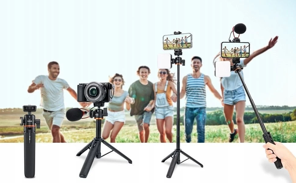 VRIG Vlog trikojis telefono kamerai, vaizdo kamerai, 3D galvutei + ISO koja / TP-06 / A0031