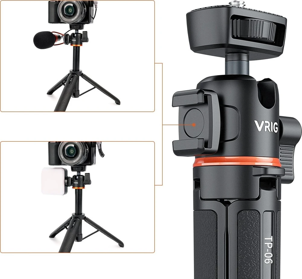 VRIG Vlog trikojis telefono kamerai, vaizdo kamerai, 3D galvutei + ISO koja / TP-06 / A0031