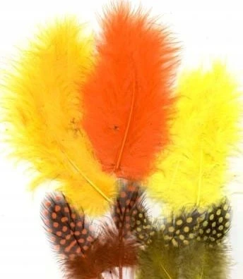 Vrige Pióra marabou mix 18stk odcienie raudona