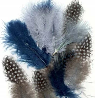 Vrige Pióra marabou mix 18stk odcienie raudona