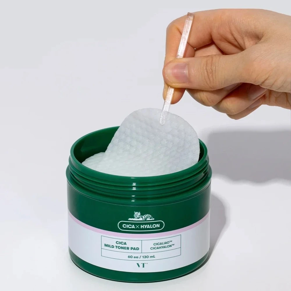 Vt Cosmetics Cica Mild Toneris Pad šveičiamosios tonizuojančios pagalvėlės, 60 vnt.