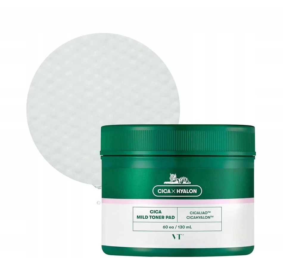 Vt Cosmetics Cica Mild Toneris Pad šveičiamosios tonizuojančios pagalvėlės, 60 vnt.