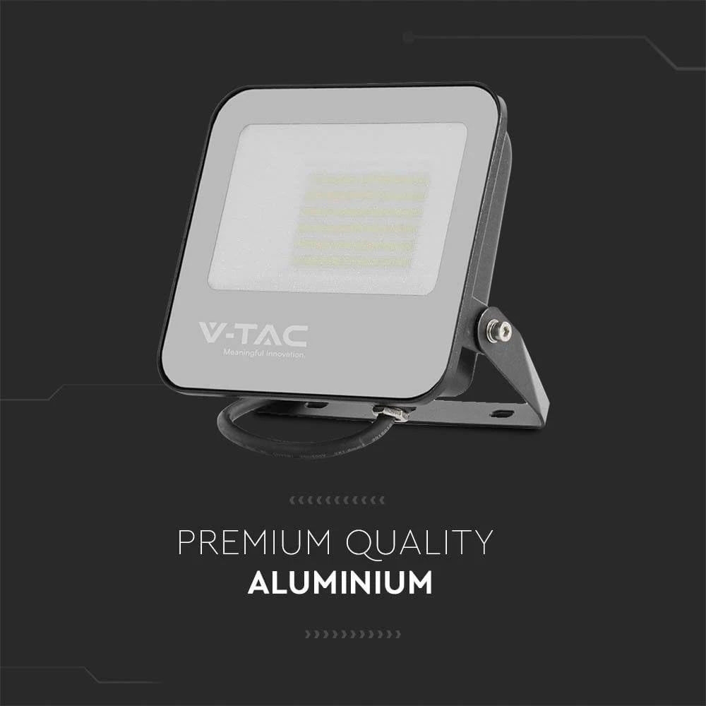 VTAC LED prožektorius, projektorius, 30 W, 3450 lm, 6500 K, diodas, 115 LM/W, IP65, juodas, 5 metų garantija, 23198