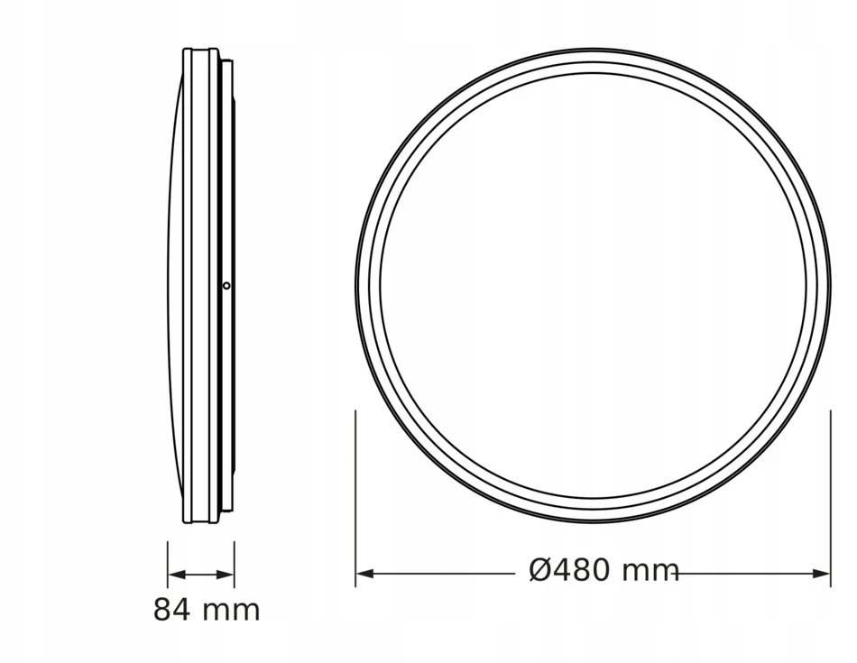 VTAC lubinis šviestuvas LED Ceiling Noir RD 48W 5280lm 4000K 840 IP20 BK juodas 4099854664045