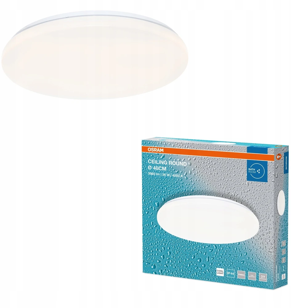 VTAC lubinis šviestuvas LED lubinis, apvalus, 36W, 3960lm, 4000K, 840, IP44, 4099854648144