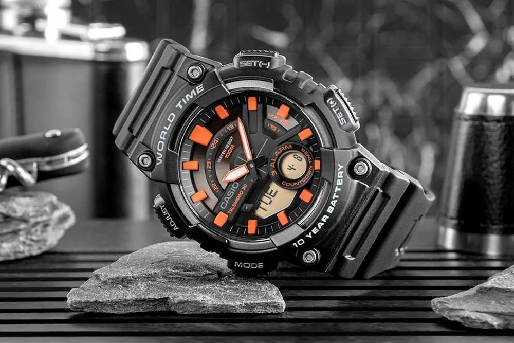 CASIO Gerton AEQ-110W-1A2VDF Vyriškas laikrodis su dėžute