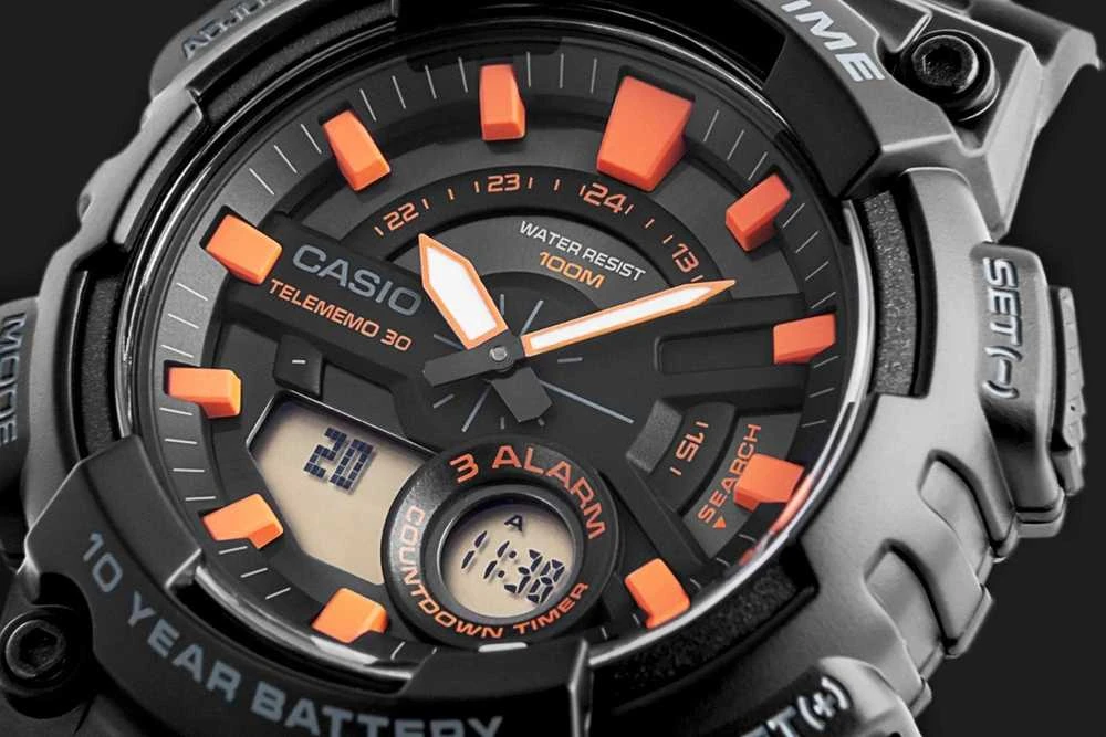 CASIO Gerton AEQ-110W-1A2VDF Vyriškas laikrodis su dėžute