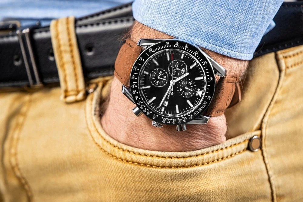 Vyriškas laikrodis Giewont Chronograph Safyro Rudas Juodas GW8720-A1