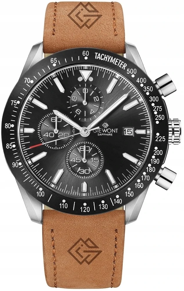 Vyriškas laikrodis Giewont Chronograph Safyro Rudas Juodas GW8720-A1