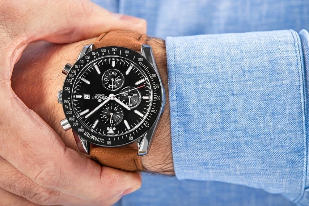 Vyriškas laikrodis Giewont Chronograph Safyro Rudas Juodas GW8720-A1