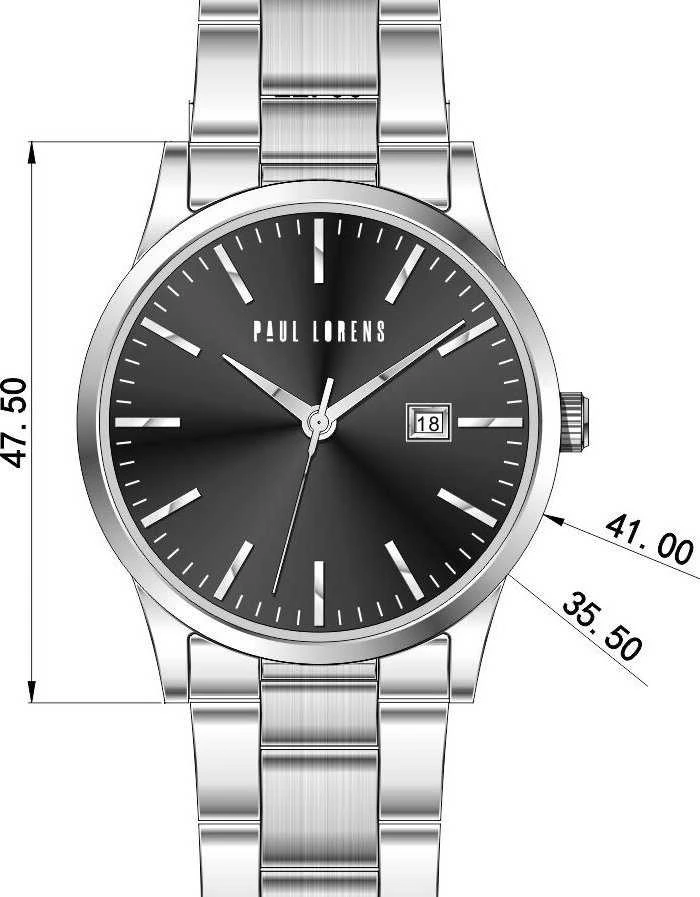 PAUL LORENS VYRIŠKAS LAIKRODIS - PL14573B-1C1 (zg367c) + DĖŽUTĖ