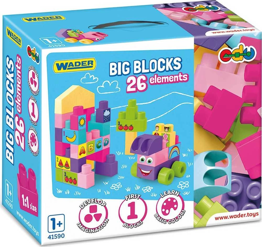 WADER Big Blocks klocki 26el rožinė 41590 15904