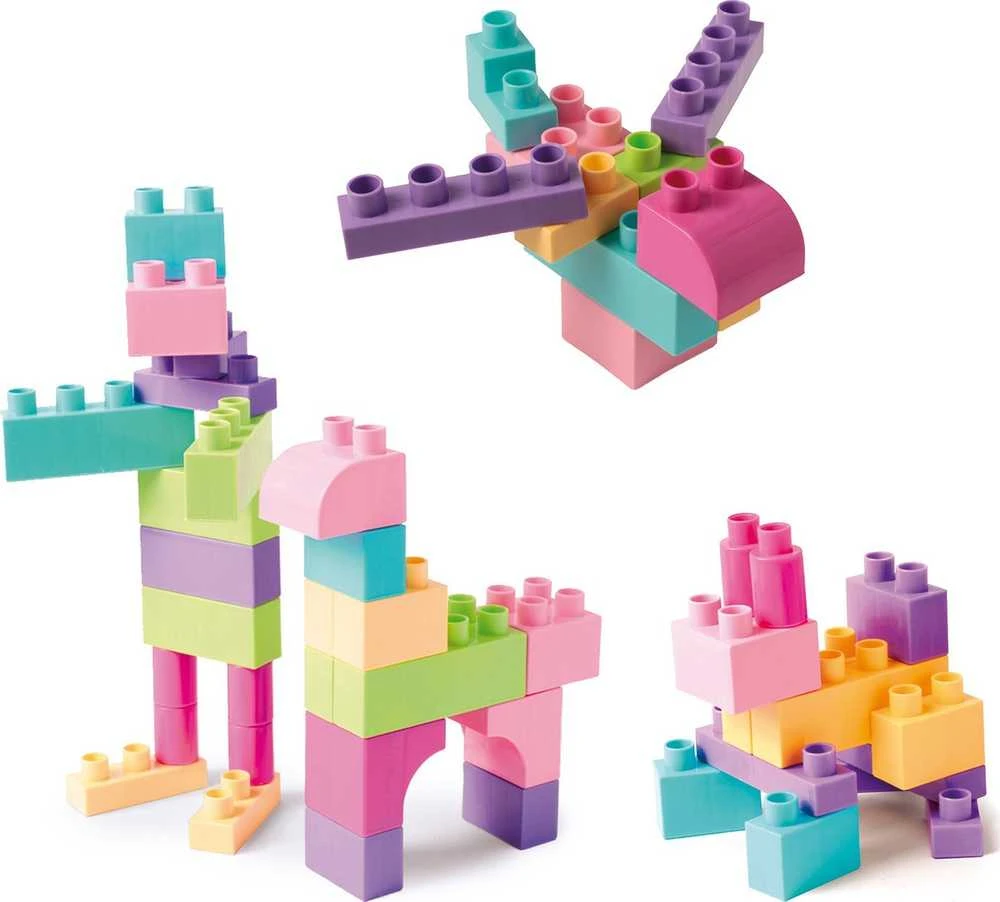 Wader Klocki 50 dalys Kids Blocks rožinė