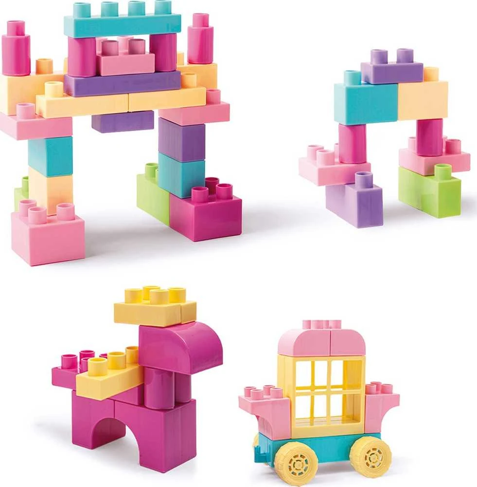 Wader Klocki 50 dalys Kids Blocks rožinė