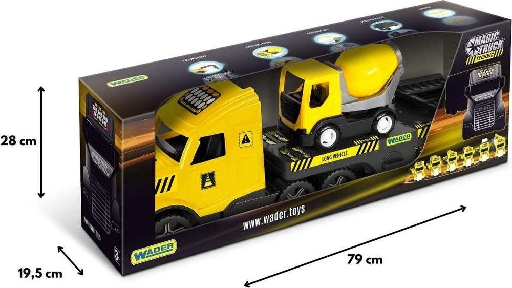 WADER 36461 Magic Truck Technic vilkikas su betono maišykle