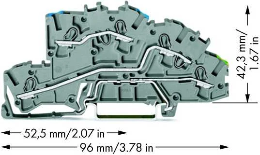 Wago GRINDŲ JUNGTIS 2.5MM2 N/L/PE TOPJO rutulys