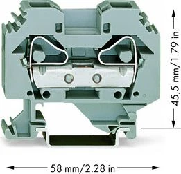 Wago 283-101 Dviejų laidų šynų jungtis 16 mm² pilka 283-101