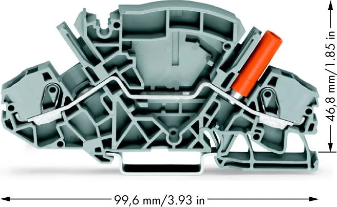 Wago 2007-8801 Dviejų laidų bėgio jungtis su izoliuotu matavimo lizdu matavimo kištukui Ø 4 mm 2007-8801