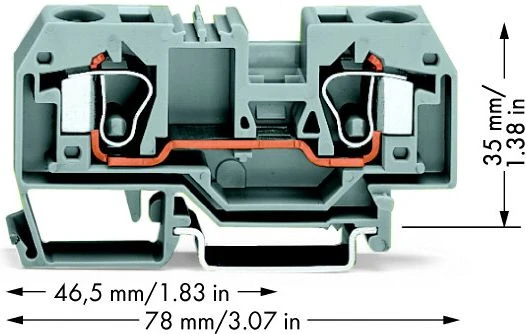 Wago 284-901 2 laidų šynų jungtis 10 mm² pilka 284-901