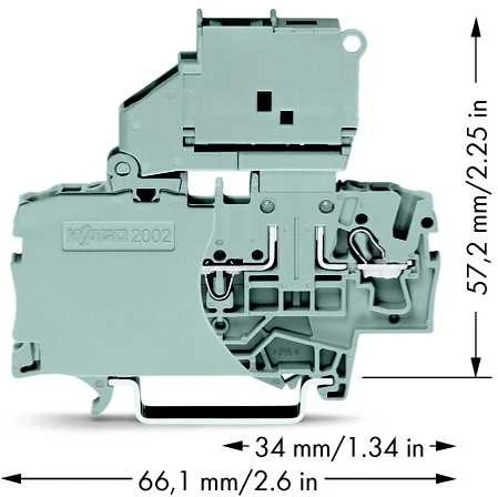 Wago 2 laidų jungtis 2,5 mm2 lydyto rutulio 2002-1611