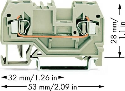 Wago 280-992 Dviejų laidų šynų jungtis 2,5 mm² šviesiai pilka 280-992