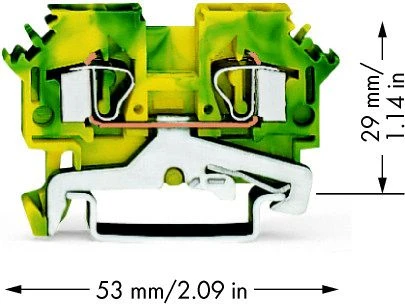 Wago 2-viela jungtis 4mm2 gelsvai žalia (281- 607)