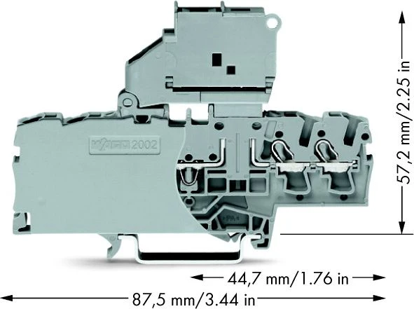 Wago 2.5mm2 pilka 5x20mm saugiklių jungtis (2002 2 -1811)