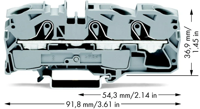 Wago 2016-1301 Pralaidinis gnybtas, 12 mm, 91,8 mm, 36,9 mm, 800 V