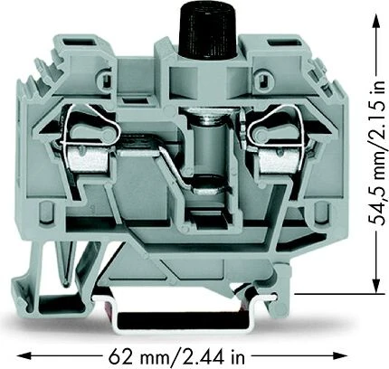 Wago 6mm2 pilkojo saugiklio jungtis 10A G 5x 20mm DIN 35mm (282-122)