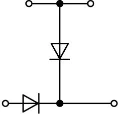 Wago dviejų aukštų jungties elektros schema su diodais