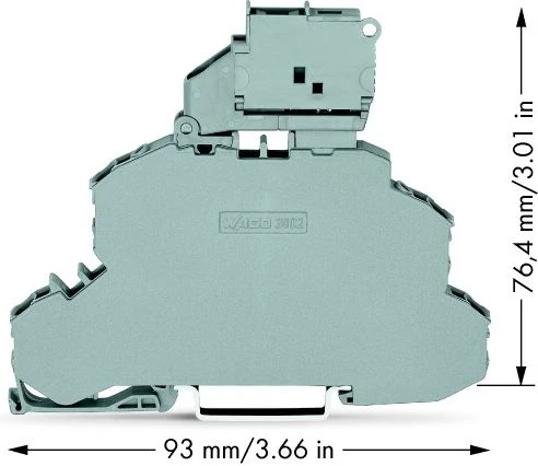 Wago Dviejų aukštų saugiklių jungtis su pakreiptu saugikliu (2002-2611)