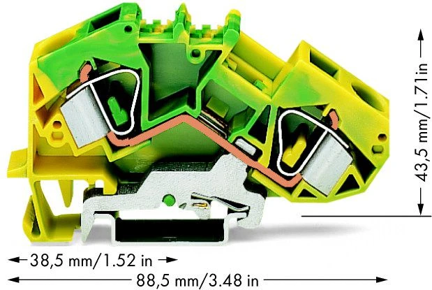 Wago PE 16mm2 jungtis su technine schema