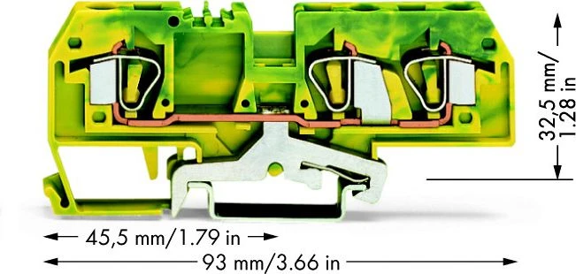 Wago PE 6mm2 jungtis su matmenimis