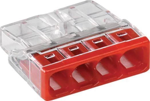 Złączka „Wago“ 4 takelių jungtis, modelis: 2273-204, nuo 0,5 iki 2,50 mm?, 5 vnt.