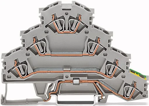 Wago Złączka szynowa 4-piętrowa 4mm2 L1 L2 L3 PE pilka (281-530)