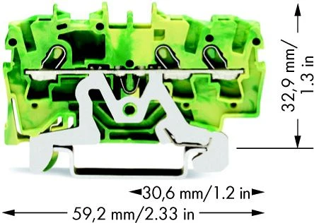 Wago 2001-1307 su matmenų brėžiniu