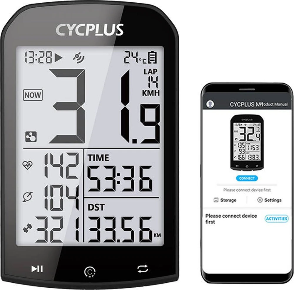 GPS dviračio kompiuteris Cycplus M1