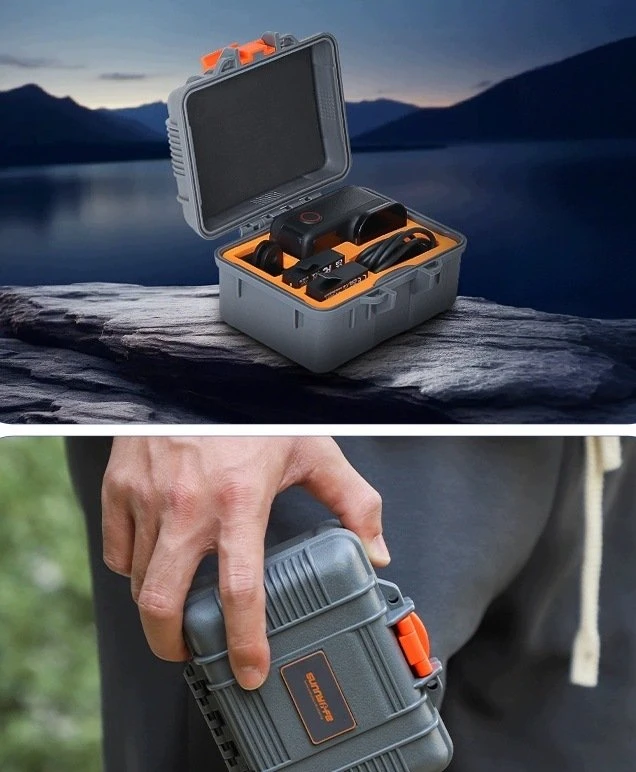Foto krepšys SunnyLife Apsauginis dėklas lagaminas futliaras krepšys Hard Case, skirtas Insta360 Ace Pro Pro 2 / 1 / Aqx-22-gy / pilkas (SB12355)