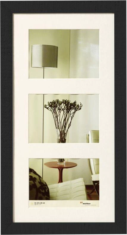 Nuotraukų rėmelis walther design HO338B Home 3X 13x18cm, medinis, juodas