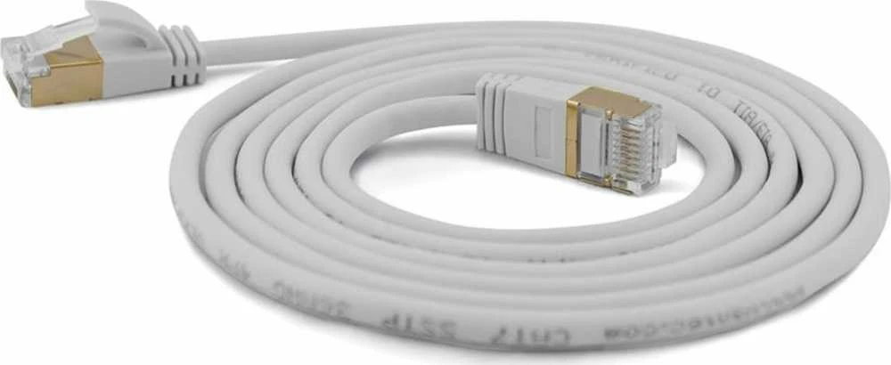 Wantec Plokščiasis tinklo kabelis Slim Cat.7, S/FTP, pilka, 1,5 m (7188)