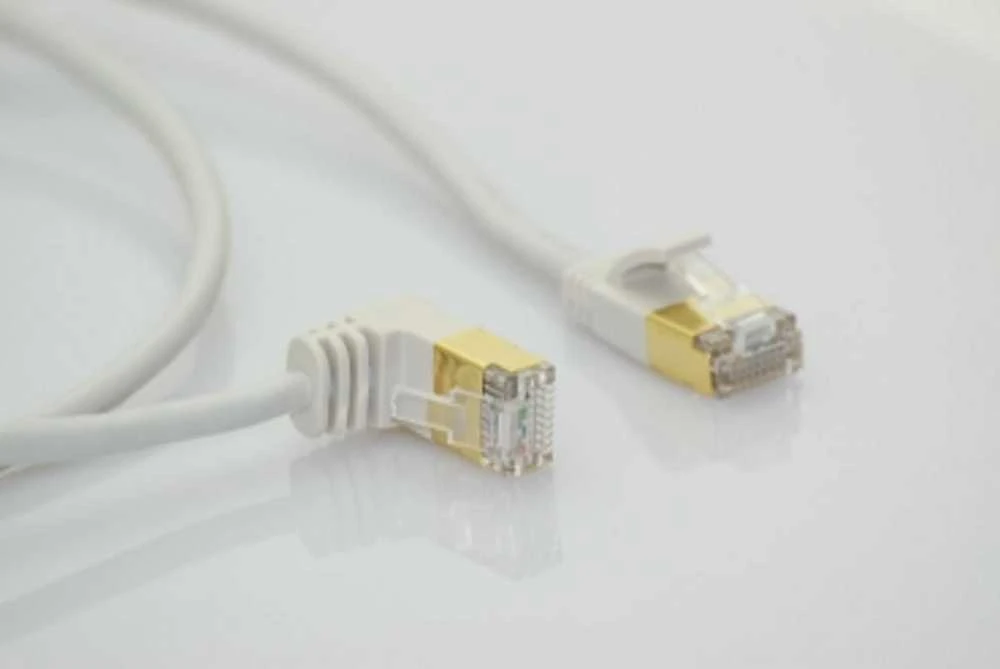 Wantec Wantec wW Patch CableCat.7 RohCable kampuotas (90°oben) SSTP pilka 1,0m (7573)